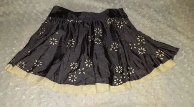 Tara Jarmon Target Marrón y Amarillo Floral Ojales Falda Mujer Talla Grande Foto 1 de 4