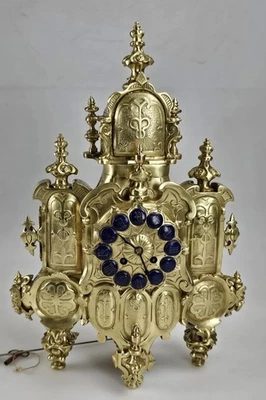 Monumental French Japy Feres Bronzed Brass Figurative Mantel Clock - Image 1 of 4