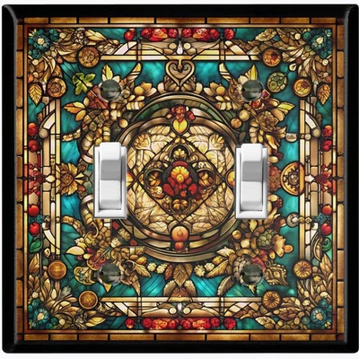 WALLPLATE DECOR Metal Light Switch Outlet Cover Wall Plate Old European Style Floral Art GSS171