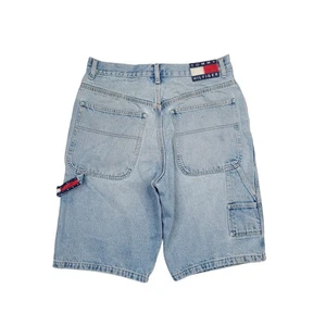 Vintage Tommy Hilfiger Carpenter Jean Shorts Y2K Baggy Denim Mens 32 Distressed  - Picture 1 of 18