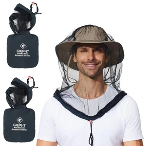 2 Pack Mosquito Head Net Mesh for Hiking & Outdoors,Bug Netting over Hat Adul... - Picture 1 of 6