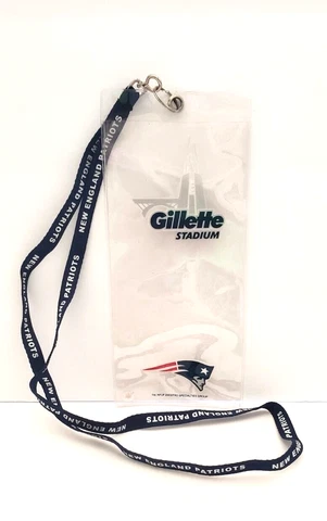 New England Patriots   Gillette Stadium Lanyard  Clear Ticket Holder   NFL  4320 Cover