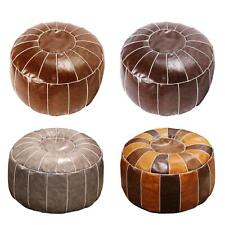 Bohemian PU Leather Moroccan Pouf Cover Footstool Unfilled Storage Ottoman