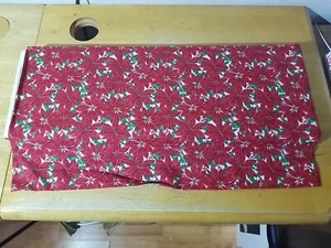 6 yds MODA FABRICS #56001 15"Home Sweet Holidays"Red Poinsettias on Black BTY - Picture 1 of 3