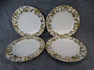 American Atelier Heavenly Hosts Bread Dessert Plate 8" Gold Trim, Set Of 4 - Picture 1 of 6