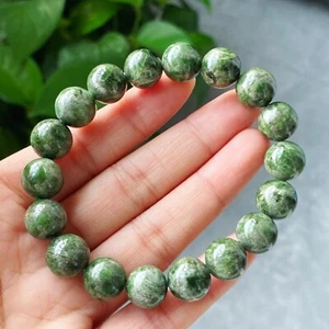 10,8 mm Natürliche Grün Diopsid Quarz Kristall Edelstein Perlen Armband C972 - Bild 1 von 5
