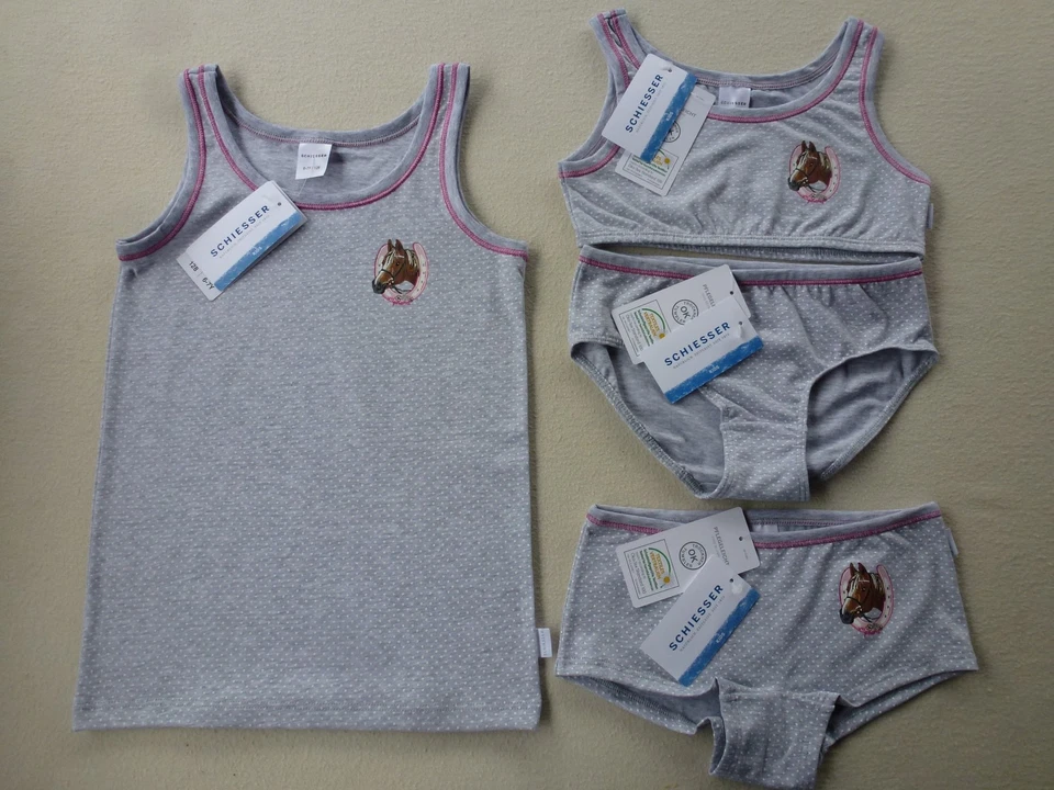 SCHIESSER Mädchen Hemd Bustier Slip Panty alles einzeln Gr. 128 140 152