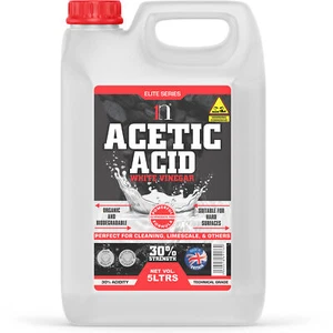 Acetic Acid 30% Strong White Vinegar Cleaning Limescale Stain Patio 5 Litres - Picture 1 of 12