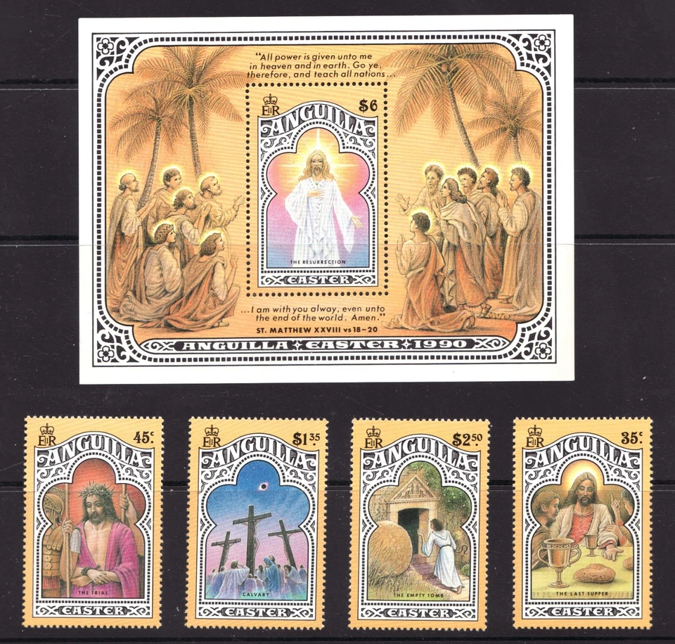 1990 Anguilla Sc #811-15 s/s Easter, Seasonal, Religion set MH/MNH Cv$20.75 - Image 1 of 1