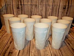 12 Vintage Indiana Colony HARVEST GRAPE Milk Glass 14 Oz. Cooler Tumbler Set - Picture 1 of 14