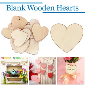 Moldes de corazón de madera en blanco para amantes del arte y la artesanía DIY en blanco - Imagen 1 de 15