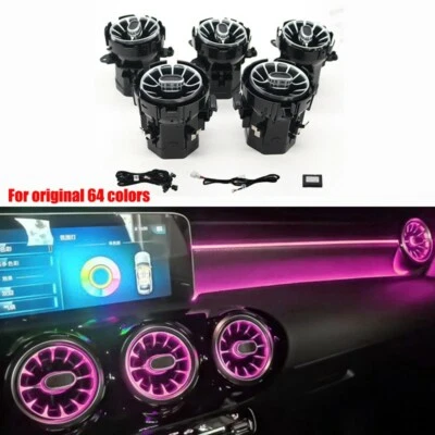 Luz ambiental de ventilación de aire delantera para Mercedes Benz Clase A W177 2019-21 64 colores Foto 1 de 4