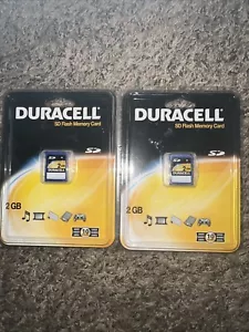 2 Packs Of Duracell SD Flash Memory Card 2 GB New on Card Brand New!! - Picture 1 of 7