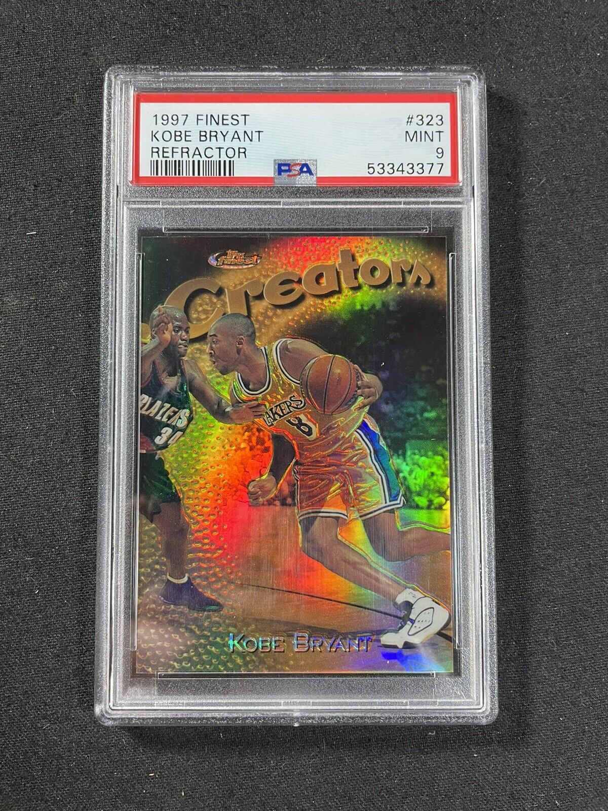 1997-98 Topps Finest Kobe Bryant Gold Refractor #323 /289 PSA 9 Mint