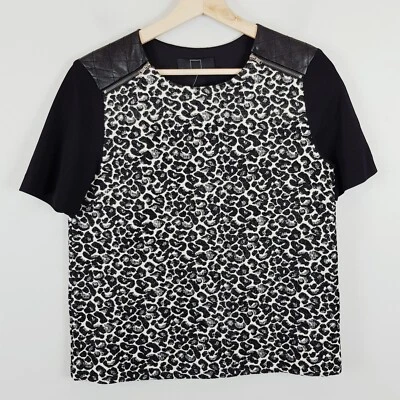 [ DOLCE VITA ] Womens Textured Blouse Top w/ Leather Trim NEW | Size S or AU 10 - Image 1 of 4