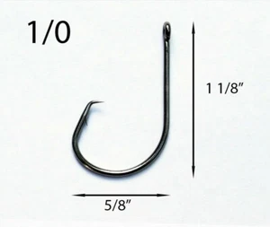 PACK OF 50 Size 1/0 TACKLEWORKS Circle Non-Offset Inline Fishing Hooks 7381 - Picture 1 of 1