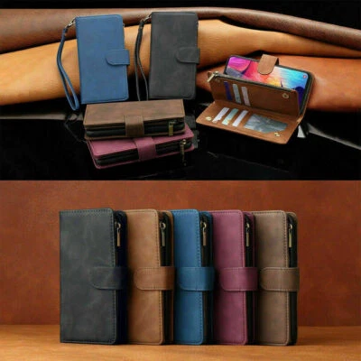 Leather Zip Wallet Phone Case For Oneplus 7 7T 8 9 Pro Magnetic Flip Stand Cover - Image 1 of 4