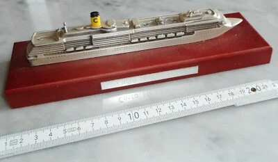 modell kreuz fahrt schiff metall costa MEDITERRANEA  sockel top maritim deko alt - Bild 1 von 4
