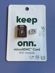 Keep On MicroSDHC Card With Adaptor 16 Gb Card Brand New Full HD - Picture 1 of 2