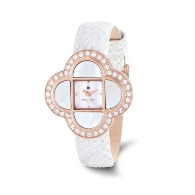 Ladies Charles Hubert IP Rose Stainless Leather Band 36mm Watch - Image 1 of 4