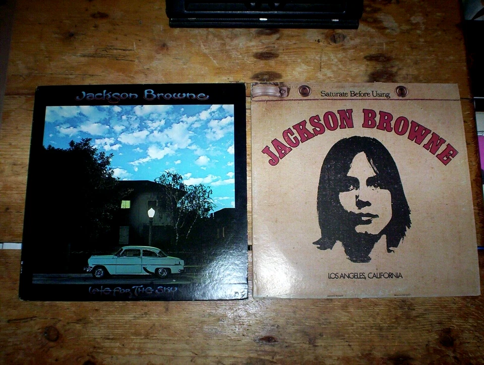 JACKSON BROWNE ( 2 ) LP lot: 1972 SATURATE BEFORE USING / 1974 LATE FOR THE SKY Foto 1 de 1