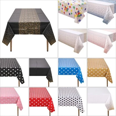 Rectangle Wipe Clean Plastic Tablecloth Cover Birthday Picnic Party 54" x 108" - Image 1 of 4