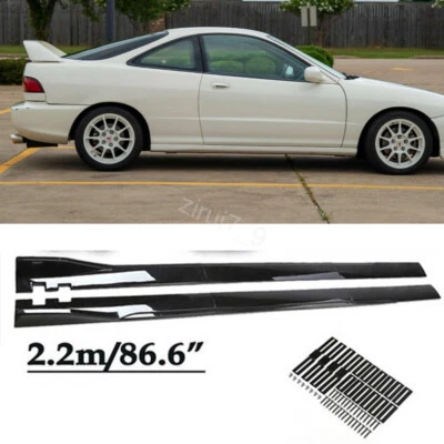 For Acura Integra Hatchback Gloss 78.7'' Side Skirts Extension Rocker Panel Lips - Image 1 of 4
