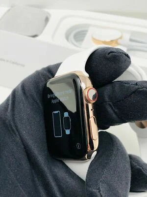 24K Rose Gold Plated 44MM Apple Watch SERIES 4 With White Sport Band - Image 1 of 4