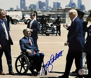 Greg Abbott Signed 8x10 Photograph Texas Governor Beckett BAS COA Donald Trump - Picture 1 of 1