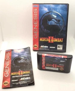 (1994 SEGA GENESIS) *Mortal Kombat II 2* MKII Videospiel KOMPLETT & spielgetestet! - Bild 1 von 5