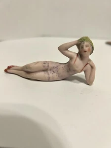 Antique Bathing Beauty Lady Woman Figurine Porcelain Bisque Art Deco # 5684 - Picture 1 of 9