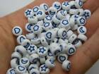 100 Star moon flower heart beads random mixed white royal blue acrylic AB564  -