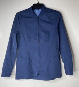 Medelita Scrub Jacket Womens Size Extra Small XS Blue Navy Full Zip Nurse Jacket - Picture 1 of 10