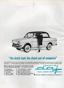 1962 Daf 750 Deluxe Dutch Car Original Print Ad - Picture 1 of 1