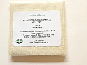 ELASTICATED TUBULAR BANDAGE SIZE G - 12CM X 1M - LARGE ADULT LEG, MEDIUM THIGH - Picture 1 of 3