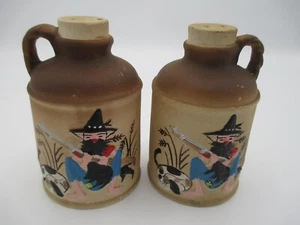 Whisky Krug Salz und Pfefferstreuer Moonshine Hillbilly Keramik braun Japan - Bild 1 von 4