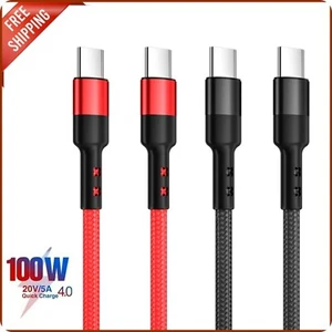 USB C to USB C Fast Charger PD 100W Dual Type C Charging Data Sync USB Cable 1M - Picture 1 of 19