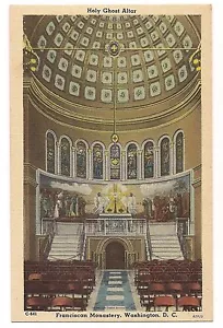 Postal de lino, religión del altar del Espíritu Santo del monasterio franciscano Washington DC - Imagen 1 de 2