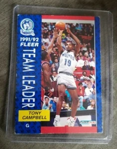 1991 Fleer #387 Tony Campbell - Timberwolves - Team Leader  - Picture 1 of 1