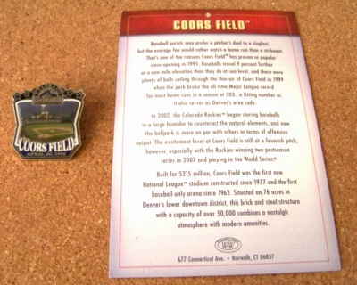 Coors Field Colorado Rockies photo pin / card W&W Willabee & Ward - Image 1 of 4