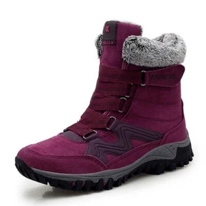 Unisex High Top Warm Cotton Shoes Plush Thickened Winter Ankle Strap Shoes Round - Picture 1 of 50