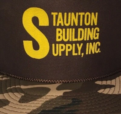 Vintage Staunton Building Supply Virginia Trucker Hat Camo Mesh Snapback - Image 1 of 4
