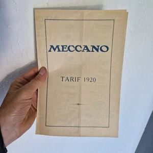MECCANO TARIF  1920 - Picture 1 of 9