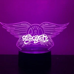 AEROSMITH STEVEN TYLER ROCK BAND 3D Acrílico LED 7 Colores Luz Nocturna Lámpara Táctil - Imagen 1 de 9