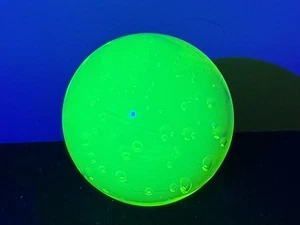 Uranium Glass Vaseline paperweight 1.4 pounds with bubbles - Picture 1 of 2