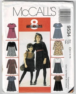 McCalls 9534 Kinder und Mädchen Kleid und Handtasche Größe 7-10 NEU UNGESCHNITTEN SEHR GUTER ZUSTAND - Bild 1 von 1