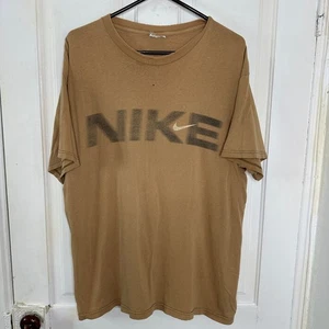 Camiseta De Colección Nike Blur Spellout Para Hombres XL Marrón Blanco Etiqueta Años 90 Hecha en EE. UU. - Imagen 1 de 7