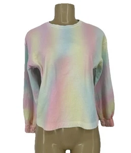 Athleta Girl Size 12 Large Rainbow Days Sweatshirt Pullover Tie Dye I20 - Picture 1 of 10