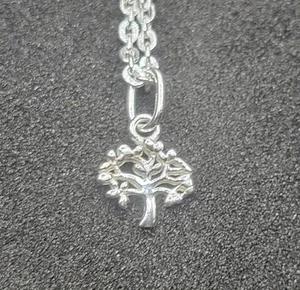 Solid 925 Sterling Silver Tree of Life Pendant Necklace Jewellery 16 Inche Chain - Picture 1 of 4