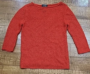 Lauren Ralph L.R.L Pullover Damen Large Exklusiv Handstrick Leinenmischung Orange - Bild 1 von 8